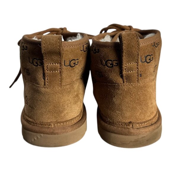 UGG Neumel Embossed All Over Logo Chukka Boots Chestnut Brown Suede MENS Size 10 - Picture 5 of 12